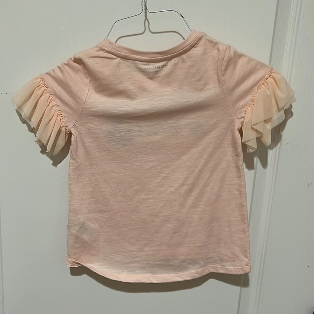 Girls New BCBGirls Pink Ruffle Sleeve Free As A Bird Top - Picture 4 of 4